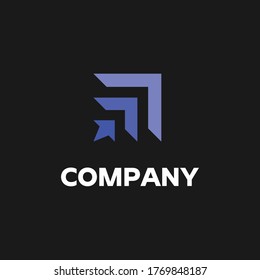 Abstract three forward arrow shape vector logo symbol template