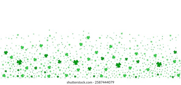 Abstract three four leaf clovers sample elements for St Patrick's Day on isolated transparent background banner