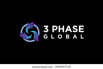 abstract three group logo design or photography lens