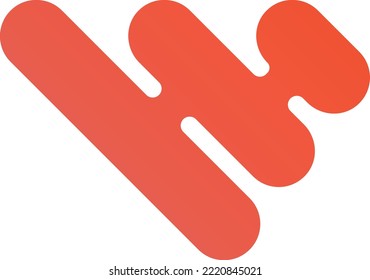 Resumen de la ilustración del logotipo de tres líneas en un estilo moderno y mínimo aislado en el fondo
