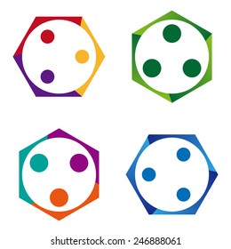 Abstract three people icon.Vector design logo template.