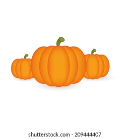 abstract three pumpkins on a white background