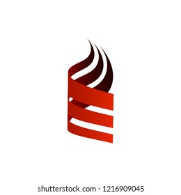 Abstract Three Swoosh Unique Simple Logo Vector Illustration