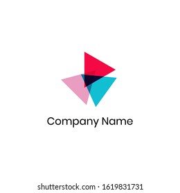 Abstract three triangle logo design template