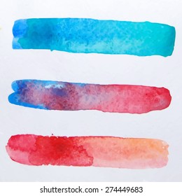 Abstract Three Watercolor Shapes for Background. Vector Illustration of Abstract Watercolor Background
