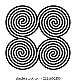 Abstract three-dimensional form. Urban concrete sculpture, volume, stella, concrete, stone, sign. concentric semi-circles. Tree trunk cut. Annual rings.
