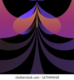 Abstract three-dimensional geometric background. twisted lines in motion. the drawing of the graphics parts