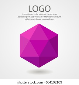 Abstract three-dimensional hexagon, 3D logo. Modern design