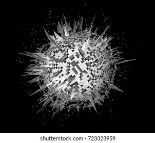 Abstract three-dimensional object with spikes.