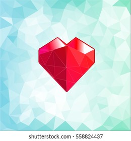 abstract three-dimensional origami heart triangles