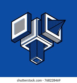 Abstract three-dimensional shape, vector design cube element.