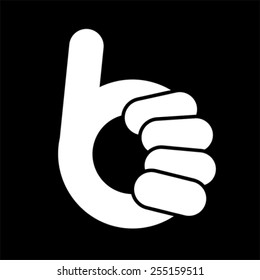 Abstract thumb up icon, vector. Symbol for OK and success