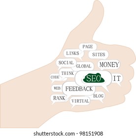 Abstract thumb up like hand symbol illustration