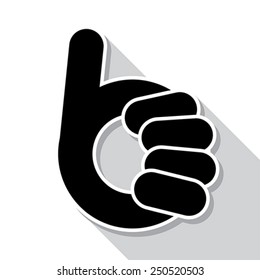 Abstract thumb up symbol, vector. OK and like concept