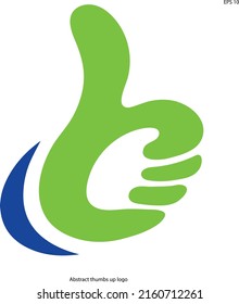 Abstract thumbs up logo on white background