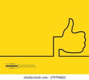 Abstract thumbs up vector background. For web and mobile applications, illustration template design, creative business info graphic, brochure, banner, presentation, concept poster, cover, booklet, document.