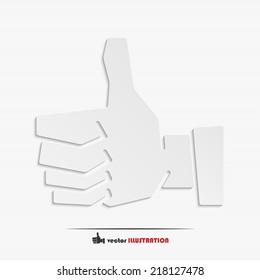Abstract thumbs up web icon for your design