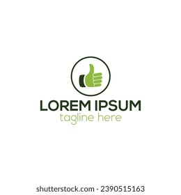 Abstract thumb-up logo design isolated vector template 