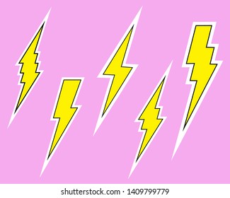 Abstract thunder background.Lightning symbols,powerful lightning bolts.Vector set.Vector illustration.Zine culture trend.
zine art.
