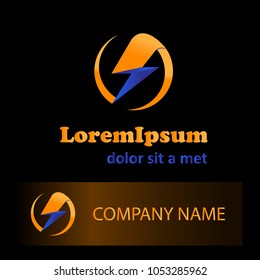 Abstract thunder bolt emblem vector