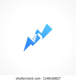 abstract Thunder Hold Logo. Isolated Vector Illustration