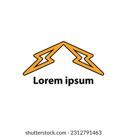 Abstract Thunder yellow design Logo