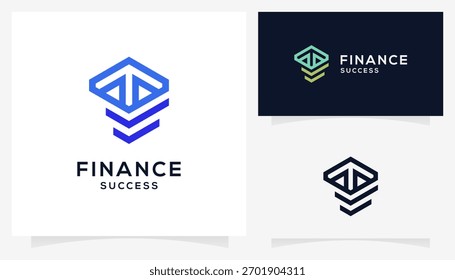 Símbolo Abstractas de la comprobación de la garrapata y concepto de la flecha hacia arriba, bueno para las ideas del diseño del logotipo de la contabilidad y de las finanzas. Plantilla de iconos de negocios basados en Vector creativo.		