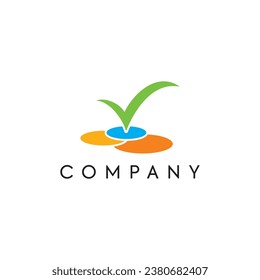 Abstract tick event innovative technology industrial brand identity business icon logo design vector editable template