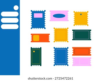 Conjunto de ilustración de forma de boleto Abstractas