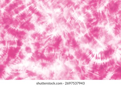 Abstract tie-dye pattern, pink nand white color scheme, seamless texture for fabric printing. Background with tie-dye effect in a circular design, high resolution