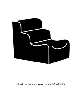 Abstrakter Stufenblock Silhouette - Moderne Multi-Level-Step-Möbel Vektor