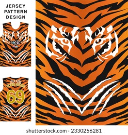 Abstract tiger concept vector jersey pattern template for printing or sublimation sports uniforms football volleyball basketball e-sports cycling and fishing Free Vector.