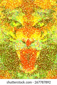 Abstract tiger. Geometric hipster illustration. Poster in pointillism style