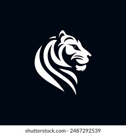 Abstract tiger head design logo. Creative vector illustration perfect for t-shirt prints and branding. Bold and eye-catching.