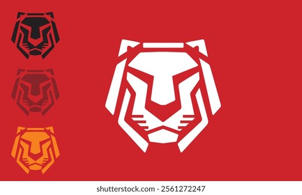 abstract tiger head logo silhouette of great close up tiger vector illustrations