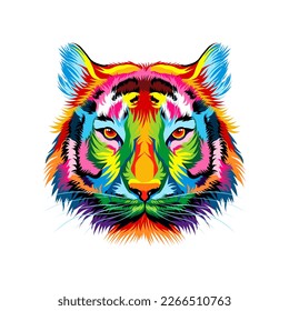 Abstract Tiger head portrait