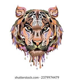 Abstract Tiger isolated on white background. Wall stickers