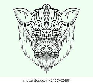 Abstract tiger lions are good for tattoos, t-shirt designs, element designs and various other designs