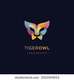 Abstract tiger and owl head logo design vector eps 10