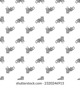 Abstract Tiger seamless pattern. Wild life animals. Black and white fashion illustration. Vector Illustration. - Vector.