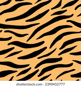 Abstract Tiger skin. Seamless pattern with wild animal skin.