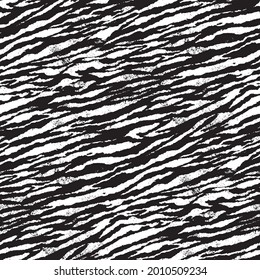 Abstract tiger skin wallpaper in black and white grunge vector seamless pattern