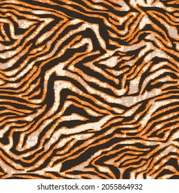 Abstract tiger skin wallpaper  grunge vector seamless pattern