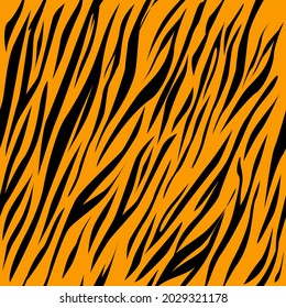 Abstract tiger stripes background seamless pattern. Vector illustration. Chinese symbol of 2022