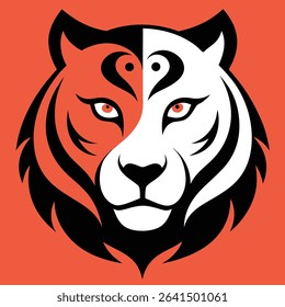 Abstract Tiger Tattoo in Vector Style