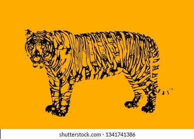 Abstract Tiger Vector Illustration Sketch Style Stock Vector (Royalty ...
