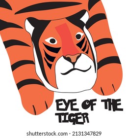 Abstract Tigers. Tiger walk. Japanese or Chinese oriental style. Set of three Hand drawn colored Vector illustrations. Print, logo, poster template, tattoo idea.
