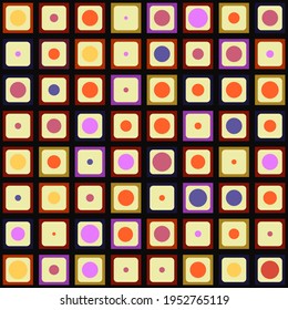 Abstract tile with circles. Same colorful decor space and futuristic tile.