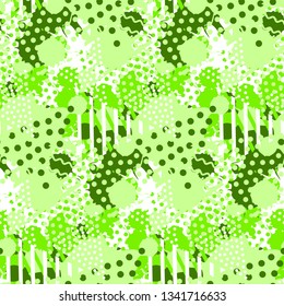 Abstract tile pattern with fluid forms in modern lime color