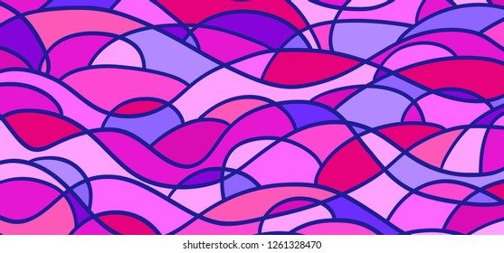 Abstract tile wallpaper of the surface. Wavy background. Mosaic pattern with waves. Multicolored texture. Decorative backdrop